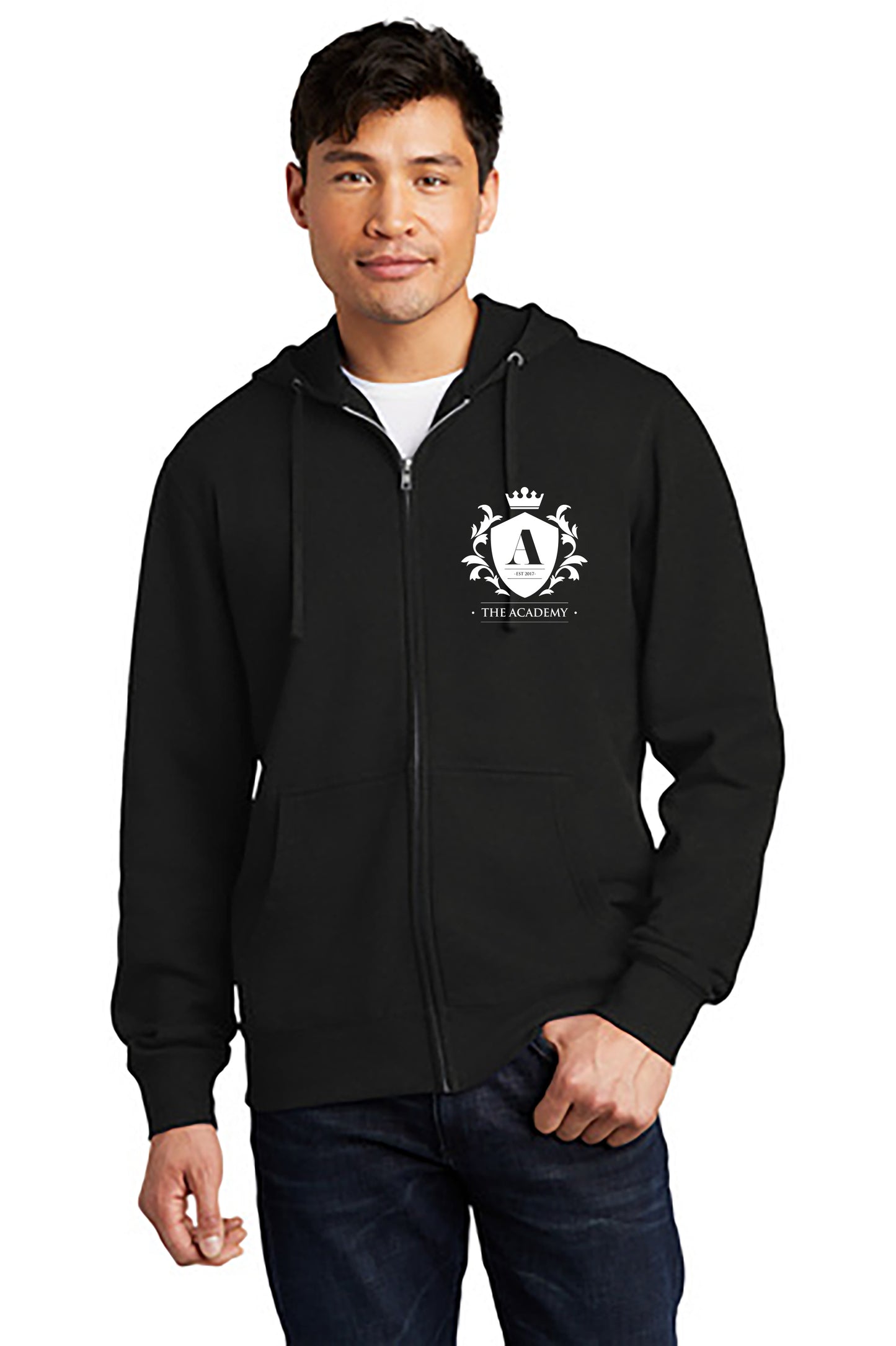 The Academy — Front Pocket Logo + Large Back Design