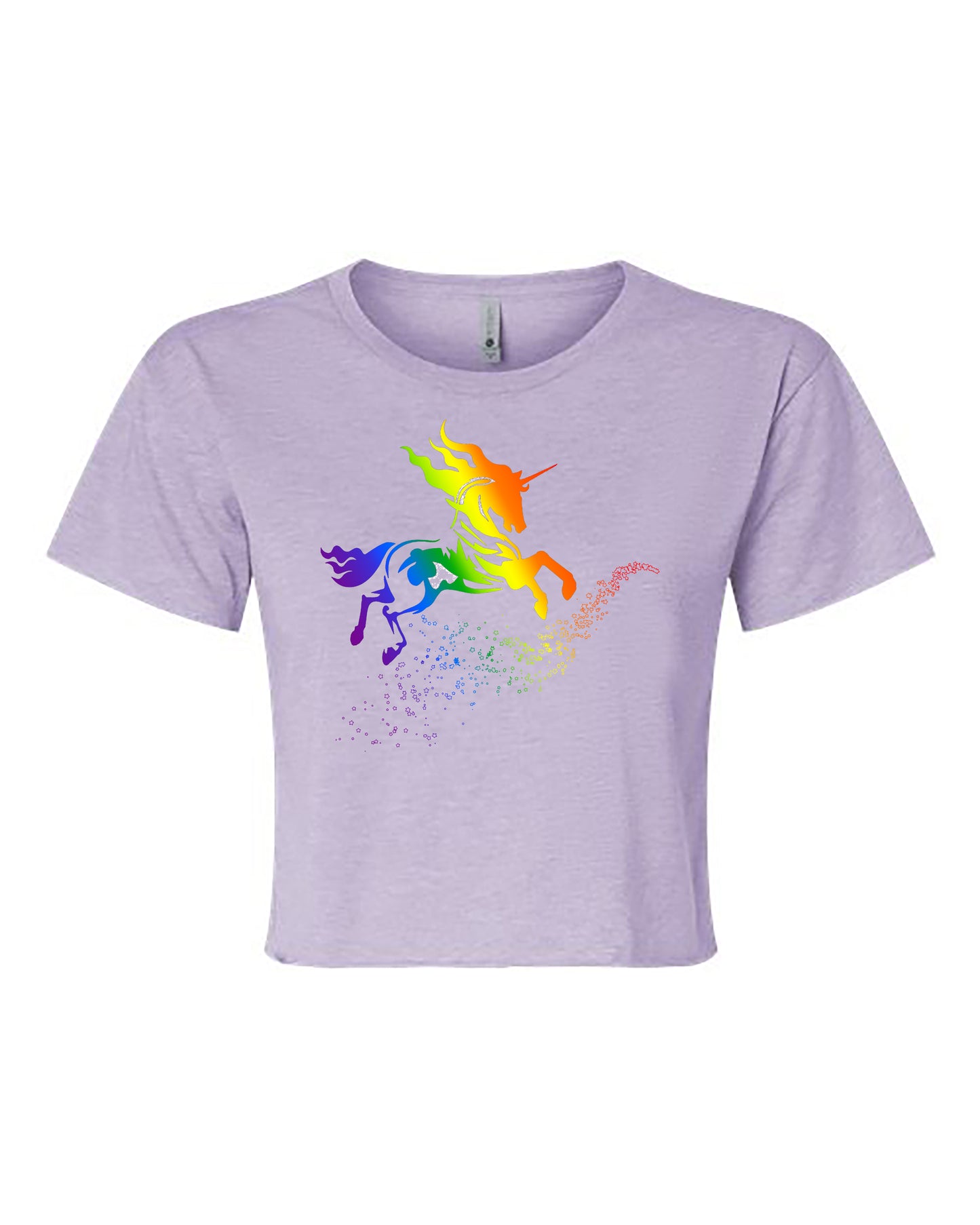 Cropped Rainbow Unicorn Tee