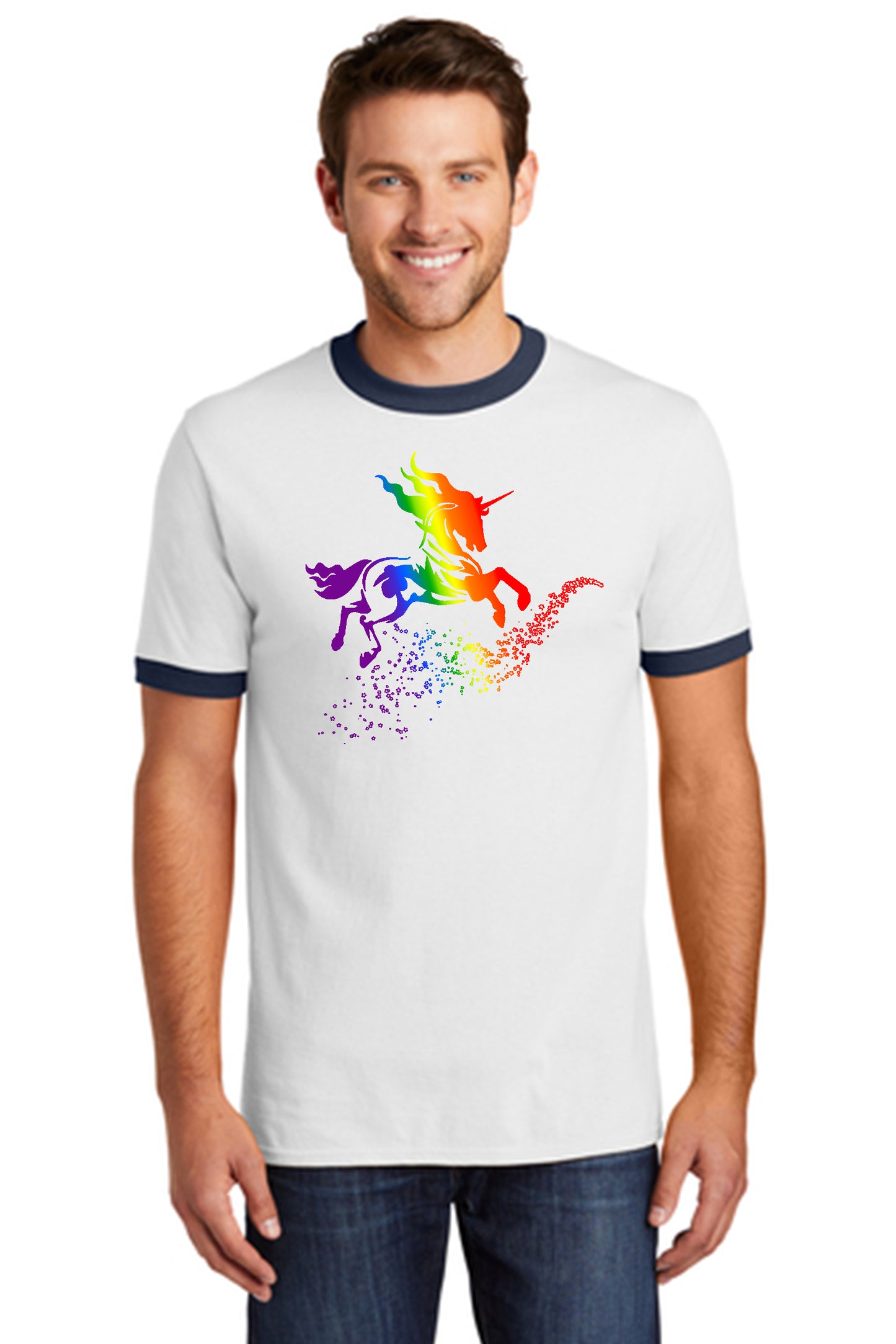 Rainbow Unicorn Ringer Tee