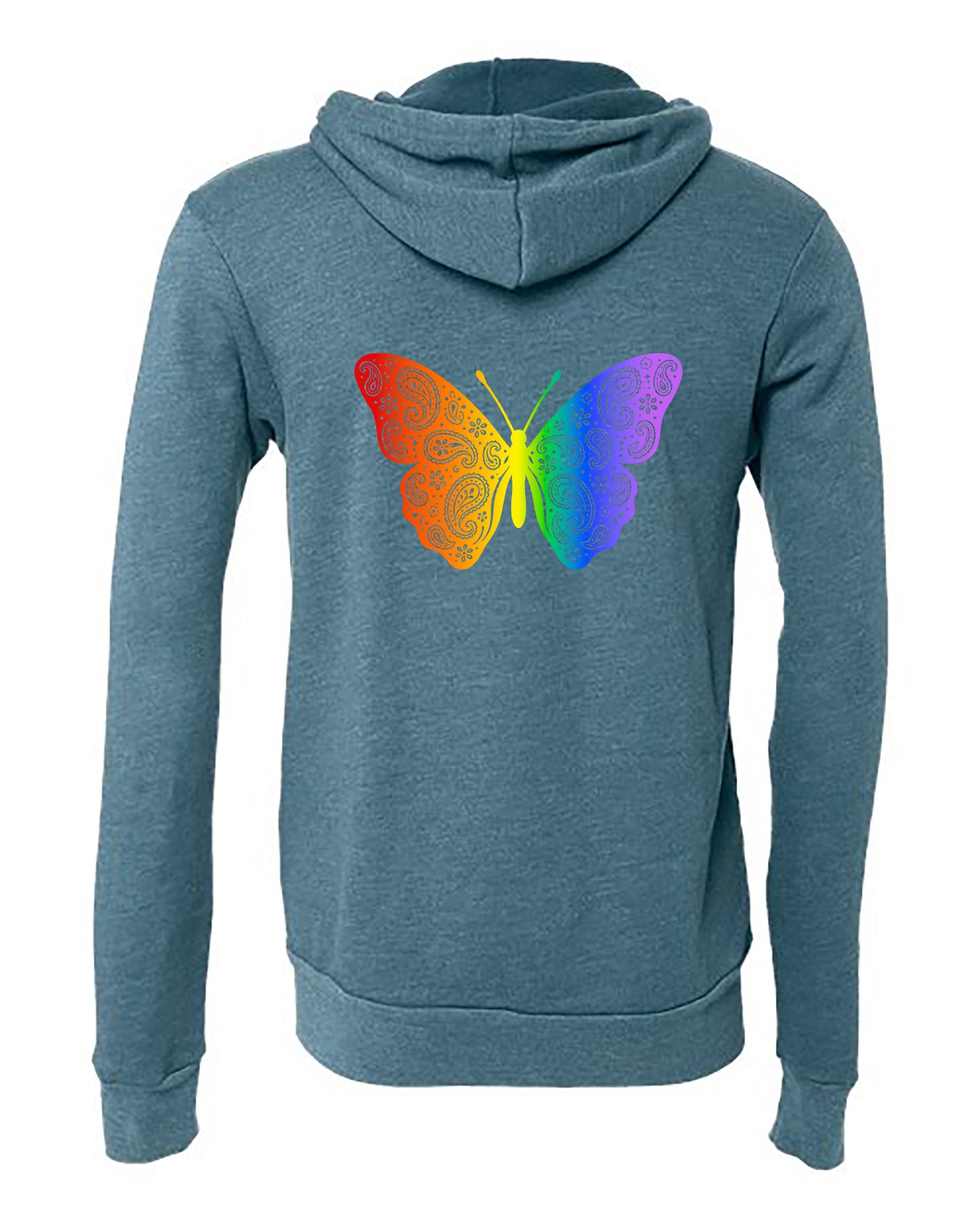 Rainbow Butterfly Zipper Hoodie
