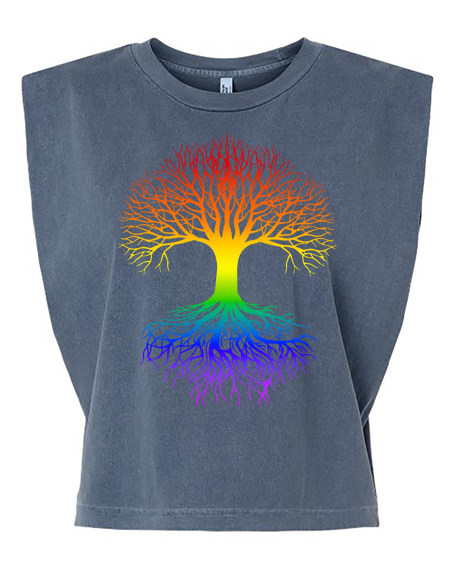 Rainbow Tree Cropped Muscle Tank