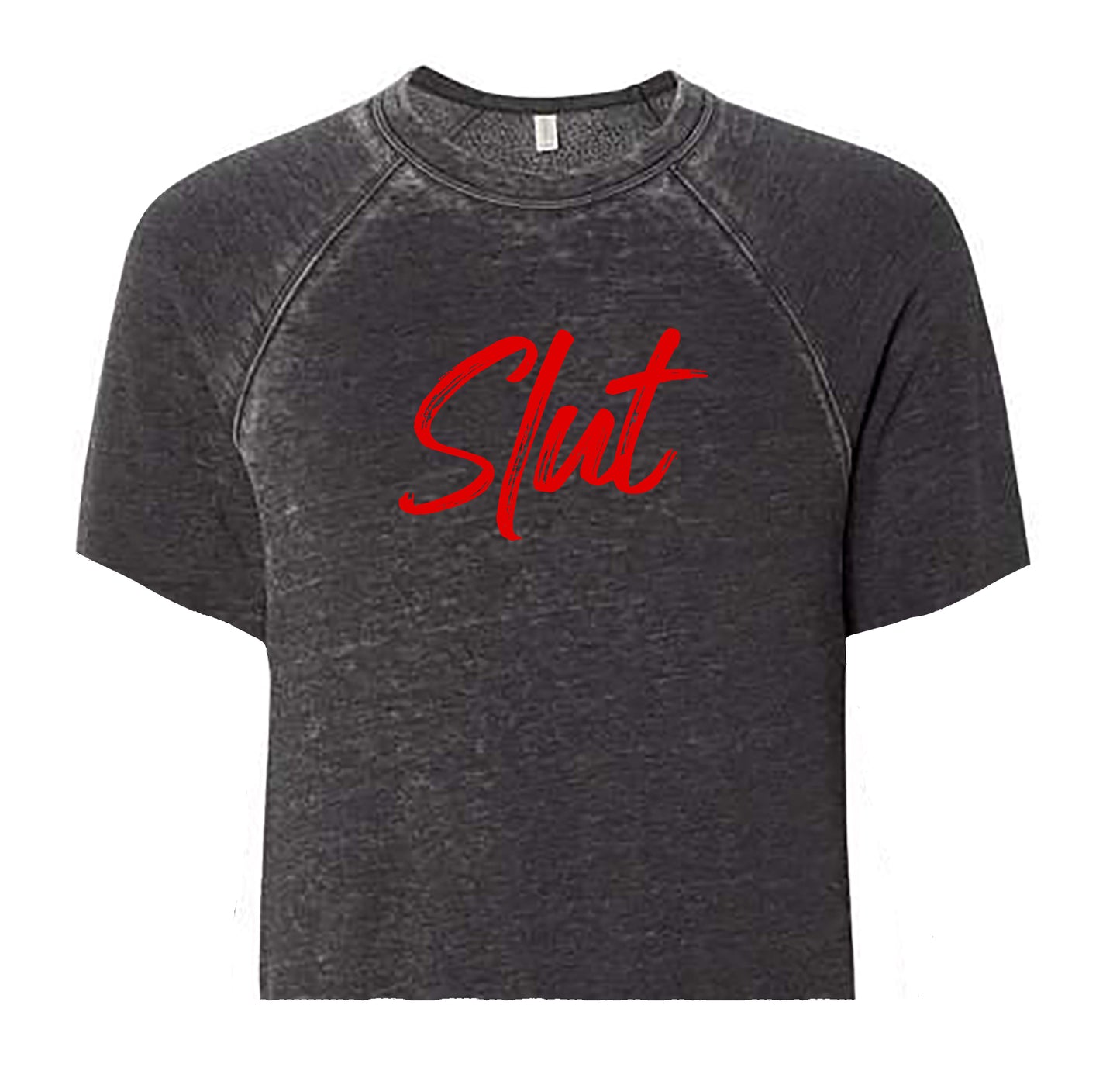 Slut Hand Cropped Raglan Crewneck