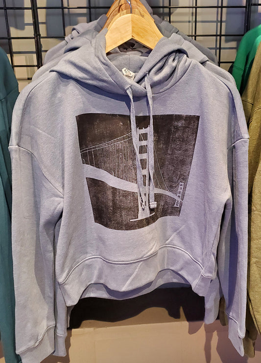 Black Bridge Cropped Hoodie