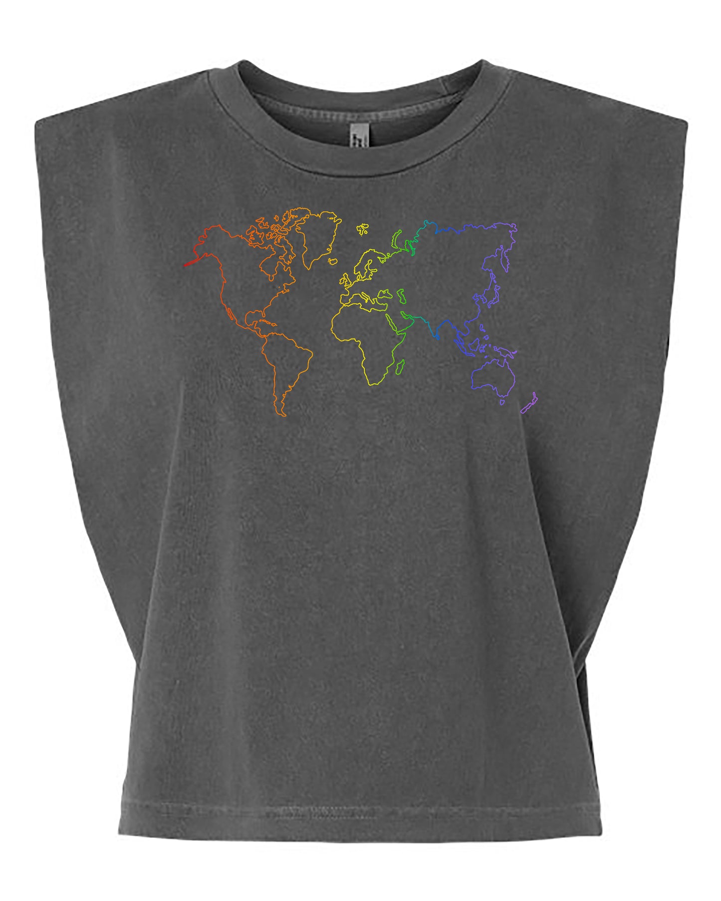 Rainbow World Cropped Muscle Tank