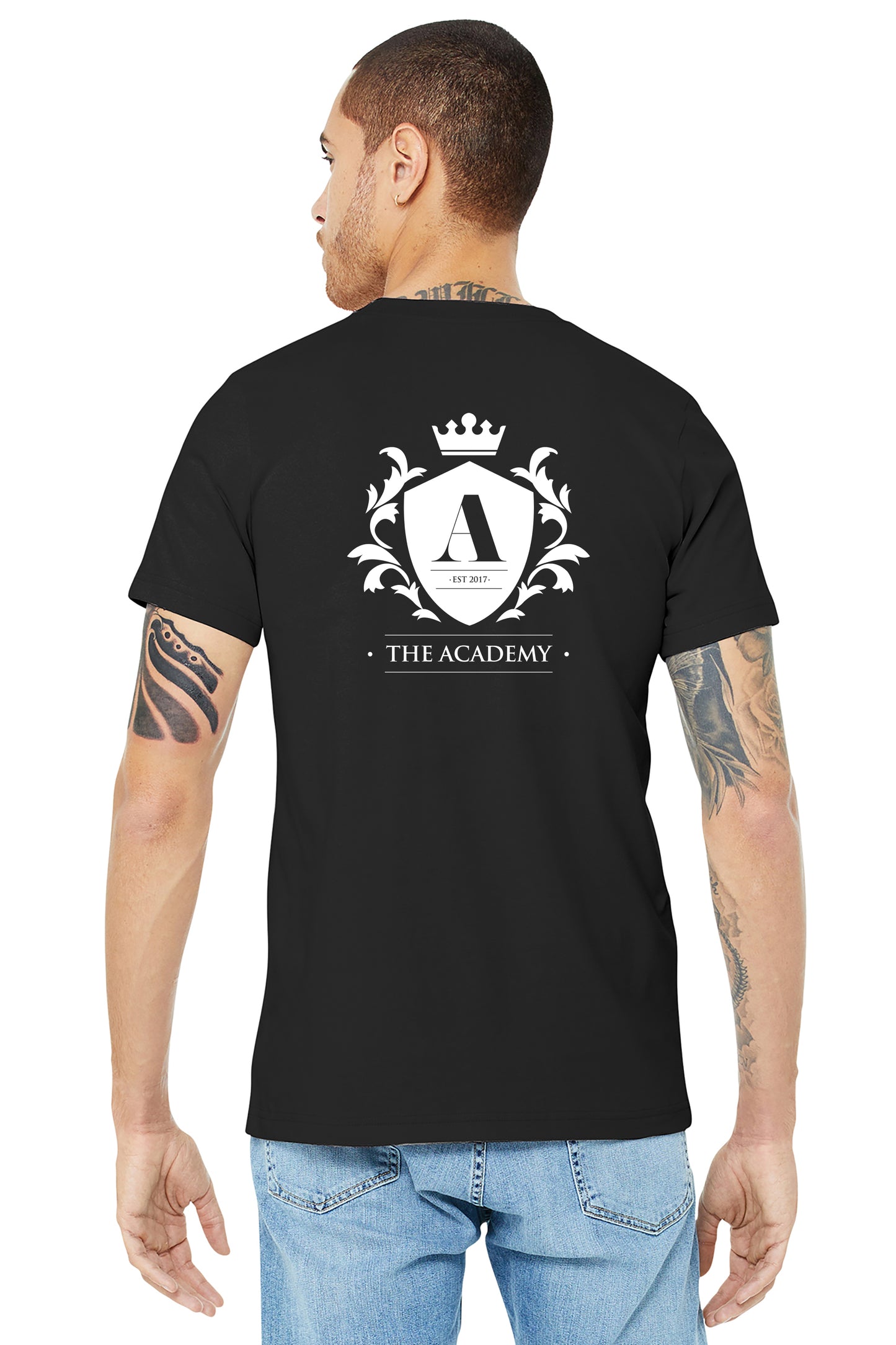The Academy — Front Pocket Logo + Large Back Design