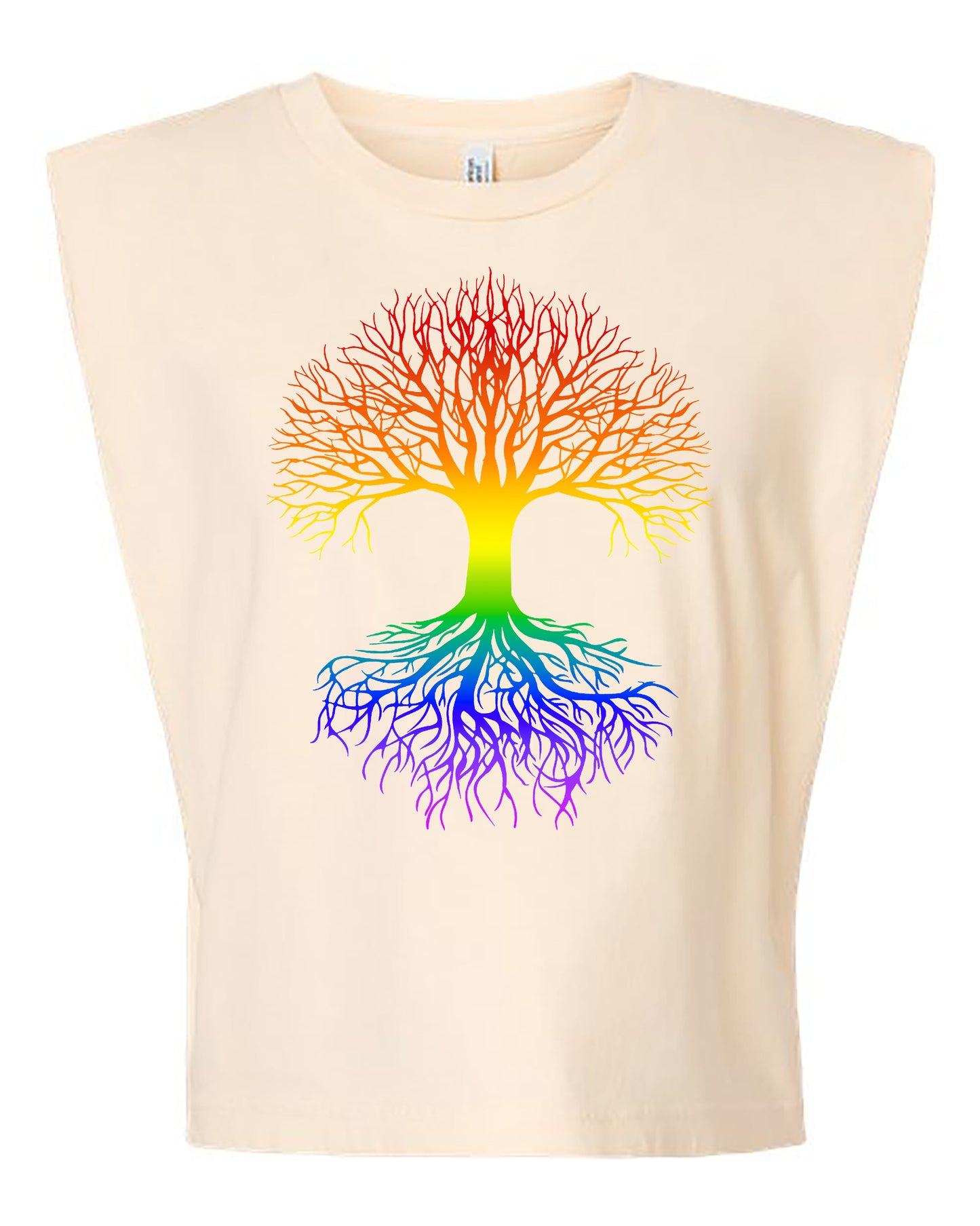 Rainbow Tree Cropped Muscle Tank