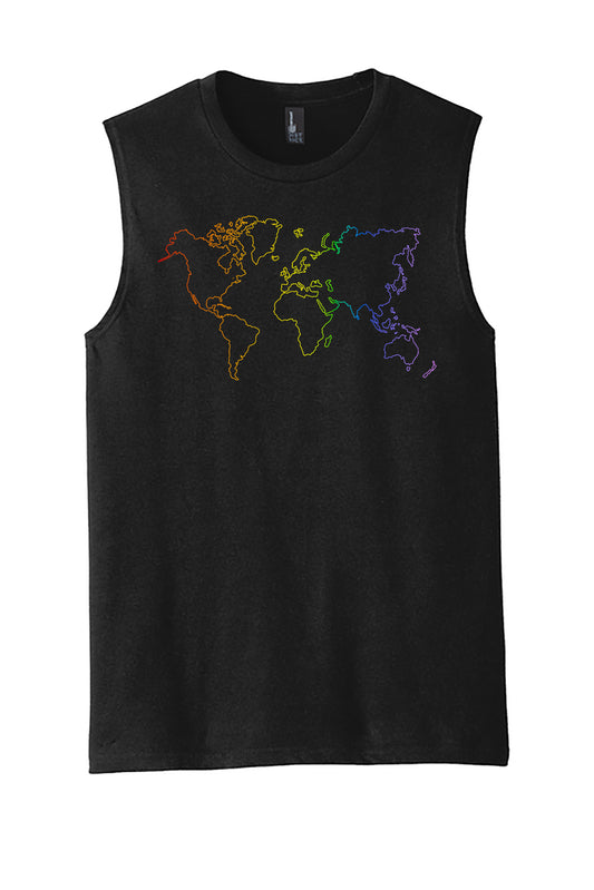 Rainbow World Muscle Tank