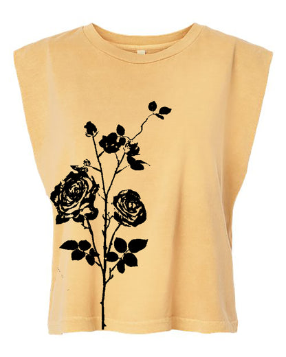 Rose Cropped Muscle Tank