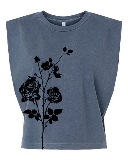 Rose Cropped Muscle Tank