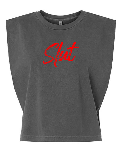 Slut Cropped Muscle Tank